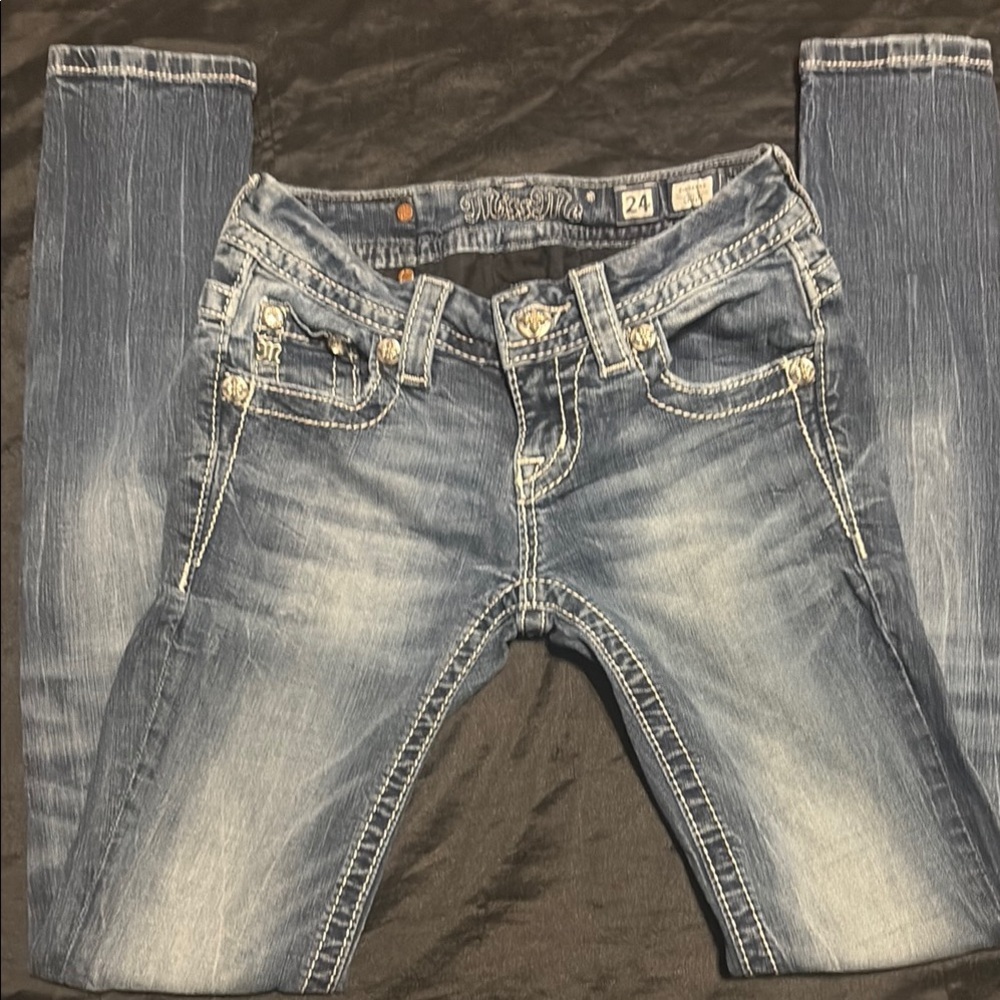 Miss Me Women's Distressed Blue Skinny Jeans